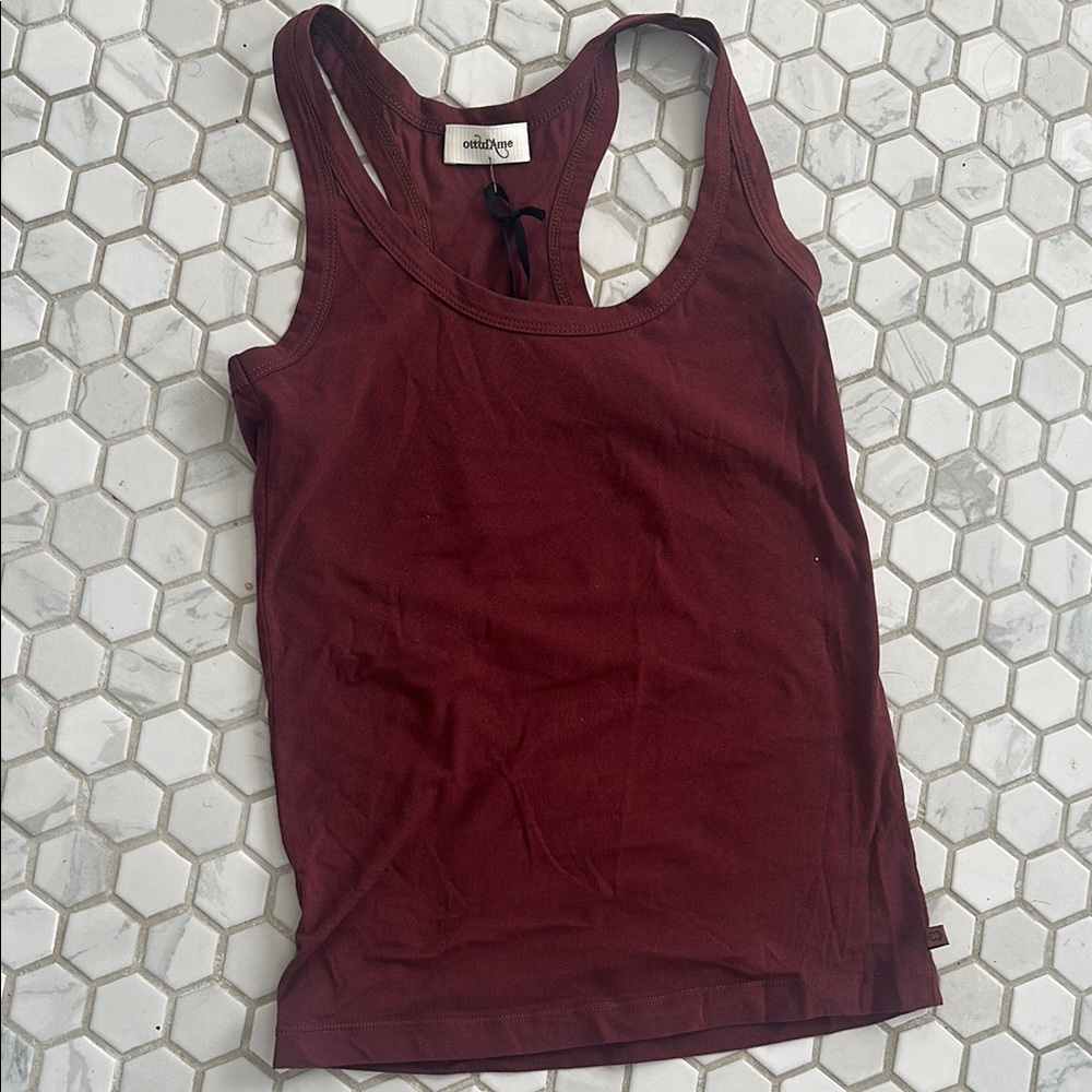 Anine Bing Women's Burgundy Tank Top